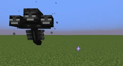 A wither to the left, and a nether star to the right.