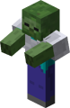 A zombie wearing a plate chestplate.