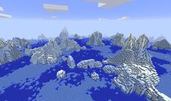 Ice naturally generating at a frozen ocean