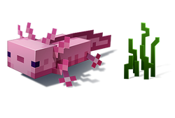 Minecraft Caves & Cliffs Glow Squid Axolotl Goat Edible Cake Topper Image  ABPID55480