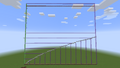 Testing of bounce heights. X axis is the start height in half blocks. Y axis is the return height in half blocks. Red line at the top is maximum possible bounce height in half blocks.