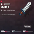 A nondescript sword as it appears in Minecraft Dungeons.