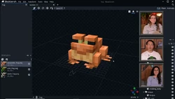 O sapo no Blockbench, em que foi feito.