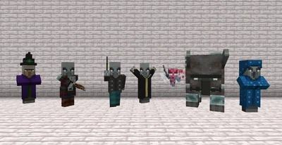 All illager mobs shown above.