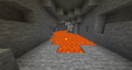 A lava lake found in a large cavern.