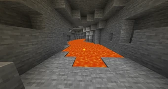 A lava lake found in a large cavern