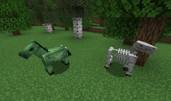 Skeleton and zombie horse