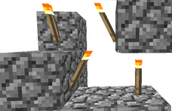 Torches in early Java Edition Indev 0.31.
