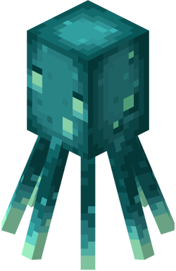 Variante de uma lula, mas com uma textura brilhante e luminescente (chamada de Lula brilhante) confirmada parar Minecraft Earth.
