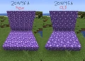 Comparison between two versions of the amethyst block texture.
