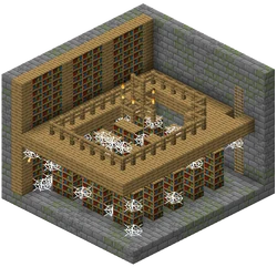 Cobwebs also naturally occur in stronghold libraries.
