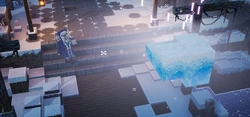 An official gameplay render of the Iceologer by Mojang Studios and Double Eleven.