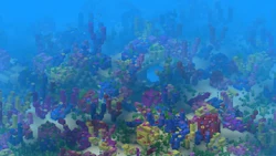 Naturally generated sand in a warm ocean.