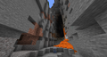 Iron and lapis ores exposed to sunlight in deep canyon.