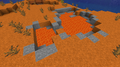 A lava lake in a badlands biome.