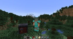 Redstone trims on diamond armor.