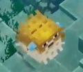 Un gros poisson-globe dans le DLC Minecraft Dungeons Ocean.