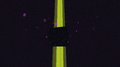 An End Gateway block emitting a yellow beam after an entity enters it.