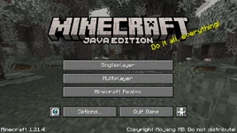 MInecraft Java Edition 1.21.4 Title Screen