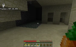 A monster room generating without the monster spawner and the chests in a desert temple.