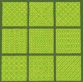 Several intricate lime terracotta patterns.