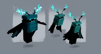 An early concept of the warden, using the current sculk colors. This one floated or hovered.