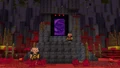 The Nether Portal in the Legends Event with Piglin Brutes in front