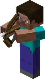 Steve aiming with Bow