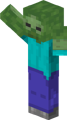 Zombie render attacking in Bedrock Edition...