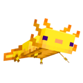Golden axolotl cosmetic item icon.