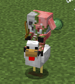 minecraft baby zombie riding chicken