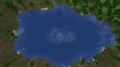 A large lake in a forest biome.