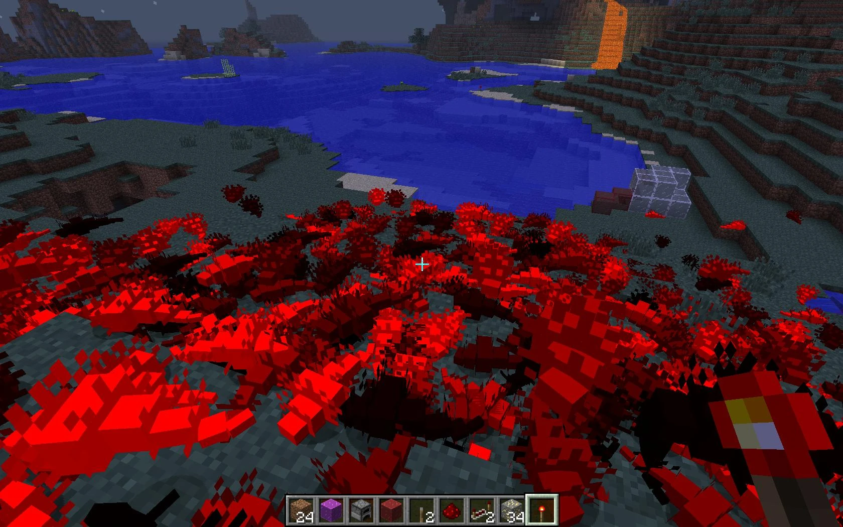 Redstone bug glowing in the dark
