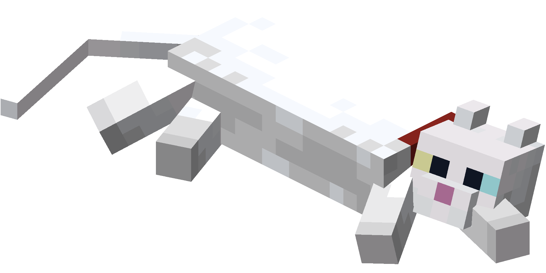 Lying down White Cat with Red Collar.png.