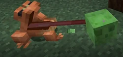 Um sapo temperado comendo um slime.