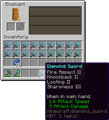 A sword with 4 enchantments on it.