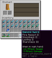 A sword with 4 enchantments on it.