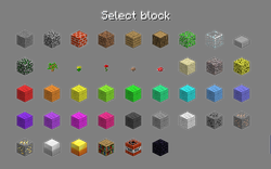 Minecraft classic inventory, al the blocks in classic from …