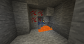 Lava and ores in a cave underground.