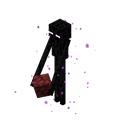 Enderman holding netherrack. This no longer occurs naturally after the Nether Update, as endermen are no longer able to pick up netherrack.