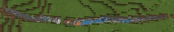 A small canyon viewed from the sky.