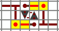 MCRedstoneSim diagram of a two-way repeater.