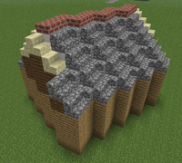 Using corner stairs instead of filler blocks. Note how the sandstone stair blocks still need fillers next to them.