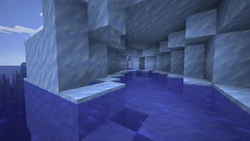 A cave inside an iceberg.