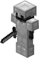 A wither skeleton wearing iron armor and wielding an iron sword.