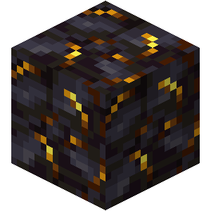 melting out of the galley furnace, Silverfish + the black stone block (with gold)