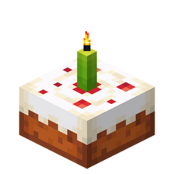 set the cakes in the style of minecraft (2D and 3D with a different number  of candles) Stock Vector