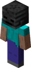 Steve wearing Wither Skeleton Skull