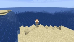 Player swimming in the boat.