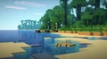 A jungle as it appears in a Minecraft cinematic trailer.